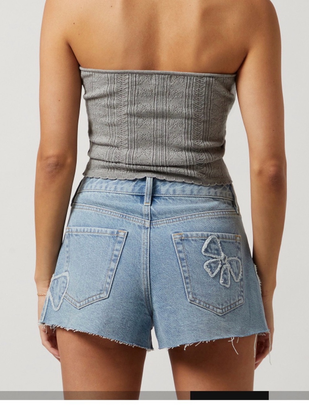PacSun High Rise Indigo Blue Bow 25 shorts
